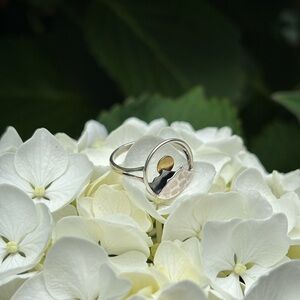 Elegant Silver and Gold Mountain Range Ring
